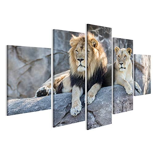 islandburner Bild Bilder auf Leinwand Löwenpaar...