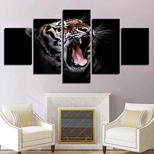 Kent Bailey Home Decor leinwand - abdrücke Restaurant 5 stück modernen Wall Art Tier Tiger modulare Bilder kunstwerke kreativ - Plakat