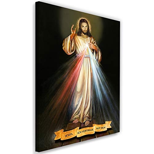 F FEEBY WALL DECOR Leinwandbild Jesus Bild Kunstdruck Barmherzigkeit Mehrfarbig 40x60 cm