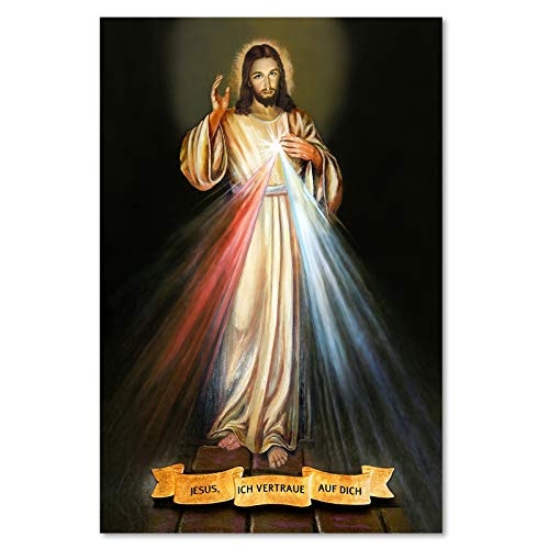 F FEEBY WALL DECOR Leinwandbild Jesus Bild Kunstdruck Barmherzigkeit Mehrfarbig 40x60 cm
