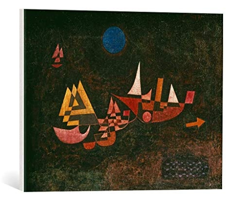 kunst für alle Leinwandbild: Paul Klee Abfahrt der Schiffe - hochwertiger Druck, Leinwand auf Keilrahmen, Bild fertig zum Aufhängen, 60x45 cm