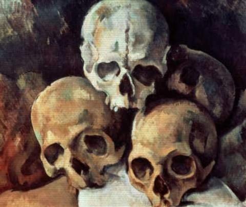 Leinwandbild auf Keilrahmen: Paul Cézanne, "Pyramid of skulls, 1898-1900", 63 x 53