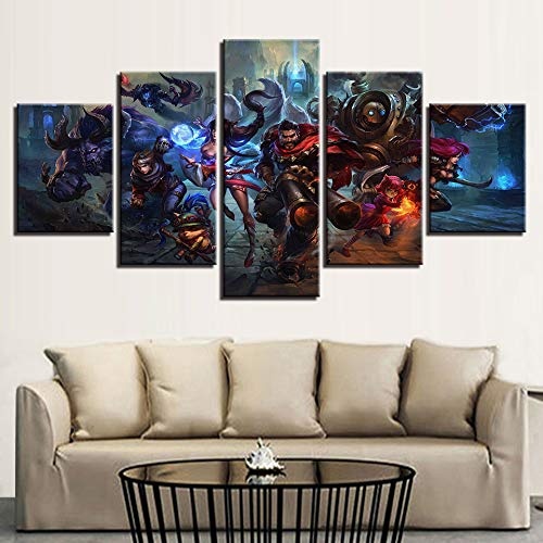 zxfcczxf Wulian Malerei Rahmen Hd Gedruckt Moderne Leinwandbilder   Wohnzimmer 5 Panel   Malerei Wandkunst Modulare Poster Dekoration-40x60x2 40x80x2 40x100x1