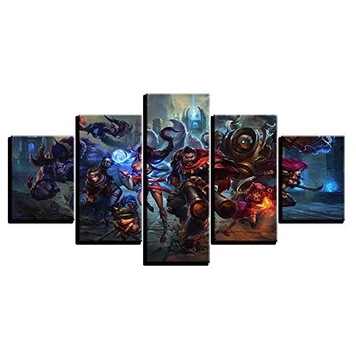 zxfcczxf Wulian Malerei Rahmen Hd Gedruckt Moderne Leinwandbilder   Wohnzimmer 5 Panel   Malerei Wandkunst Modulare Poster Dekoration-40x60x2 40x80x2 40x100x1