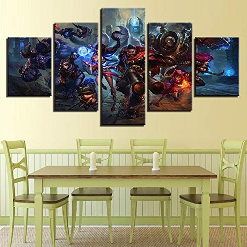 zxfcczxf Wulian Malerei Rahmen Hd Gedruckt Moderne Leinwandbilder   Wohnzimmer 5 Panel   Malerei Wandkunst Modulare Poster Dekoration-40x60x2 40x80x2 40x100x1