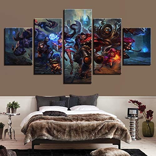 zxfcczxf Wulian Malerei Rahmen Hd Gedruckt Moderne Leinwandbilder   Wohnzimmer 5 Panel   Malerei Wandkunst Modulare Poster Dekoration-40x60x2 40x80x2 40x100x1