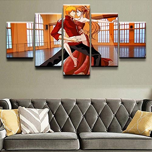 JRDWLH Gemälde Fünf Aufeinanderfolgende Gemälde Ohne Rahmen 5 Sätze Von Modularen Postern Anime Moderne Hd-Druckkunst Dekorative Leinwandbilder Wohnzimmer Wandbilder Größe1