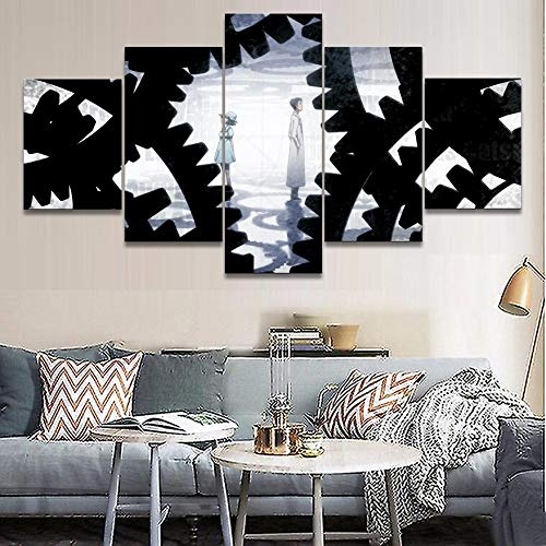 JRDWLH Gemälde Fünf Aufeinanderfolgende Gemälde Ohne Rahmen 5 Sätze Modulare Animationskunst Dekorative Leinwand Anime Moderne Hd Mädchen Druckbilder Wohnzimmer Wandbilder Size1