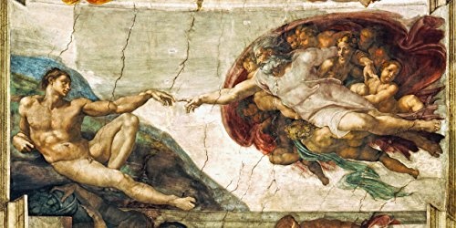 Kunstdruck auf Leinwand. Die Erschaffung Adams. Bild von Michelangelo Buonarrotti