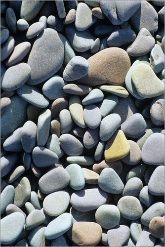 Posterlounge Leinwandbild 20 x 30 cm: Steine am Strand von David Aubrey/Science Photo Library - fertiges Wandbild, Bild auf Keilrahmen, Fertigbild auf echter Leinwand, Leinwanddruck