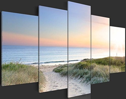 murando - Bilder 200x100 cm Vlies Leinwandbild 5 TLG Kunstdruck modern Wandbilder XXL Wanddekoration Design Wand Bild - Strand Natur Landschaft Meer c-A-0048-b-m