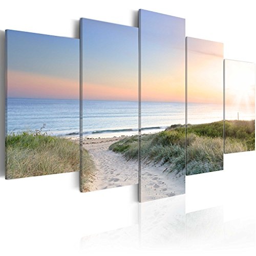 murando - Bilder 200x100 cm Vlies Leinwandbild 5 TLG Kunstdruck modern Wandbilder XXL Wanddekoration Design Wand Bild - Strand Natur Landschaft Meer c-A-0048-b-m