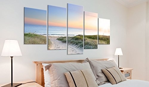 murando - Bilder 200x100 cm Vlies Leinwandbild 5 TLG Kunstdruck modern Wandbilder XXL Wanddekoration Design Wand Bild - Strand Natur Landschaft Meer c-A-0048-b-m