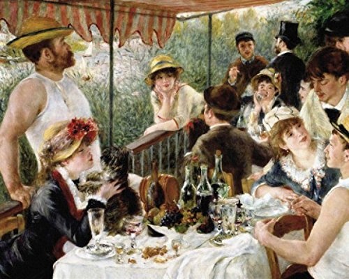 1art1 56309 Pierre Auguste Renoir - Das Frühstück Der Ruderer, 1880-1881 Poster Leinwandbild Auf Keilrahmen 50 x 40 cm