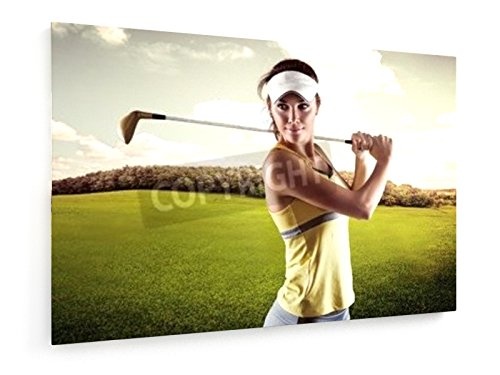 Golf Spielen - 60x40 cm - Textil-Leinwandbild auf...