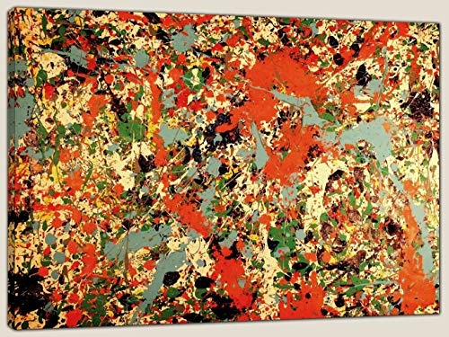 Jackson Pollock Leinwandbild, abstrakt, Gelb/Rot, 12x...