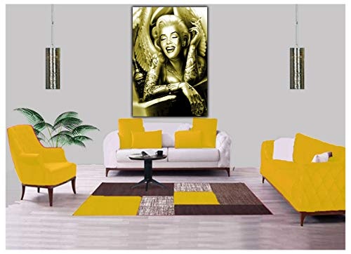 Leinwandbild, Marilyn Monroe Engel, gerahmt, aufhängfertig, goldfarben, 24 x 20inch(60x 50 cm) - 18mm depth