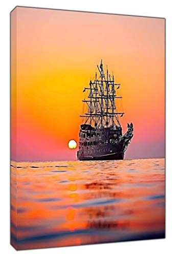 Leinwandbild, Motiv Sonnenuntergang am Meer, 20 x 16...
