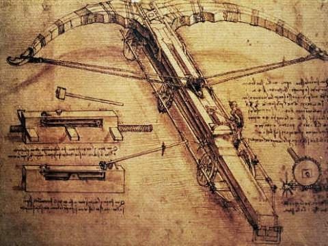 Leinwandbild auf Keilrahmen: Leonardo da Vinci, "Giant catapult, c.1499", 60 x 45