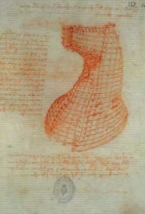 Leinwandbild auf Keilrahmen: Leonardo da Vinci, "Codex Madrid 1/57-R Study for a sculpture of a horse", 44 x 65