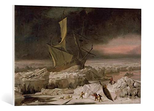 kunst für alle Leinwandbild: Abraham Danielsz. Hondius Arctic Adventure or A Ship in Distress Off Greenland c 1677" - hochwertiger Druck, Leinwand auf Keilrahmen, Bild fertig zum Aufhängen, 85x55 cm