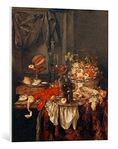 kunst für alle Leinwandbild: Abraham Hendricksz Van Beyeren Prunkstilleben - hochwertiger Druck, Leinwand auf Keilrahmen, Bild fertig zum Aufhängen, 60x70 cm