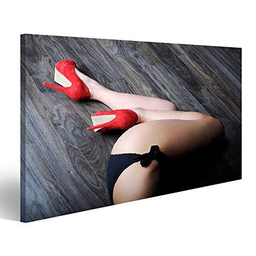 islandburner Bild Bilder auf Leinwand Sinnliche Frauenbeine mit roten hohen Absätzen Wandbild, Poster, Leinwandbild OUM-1K-DE