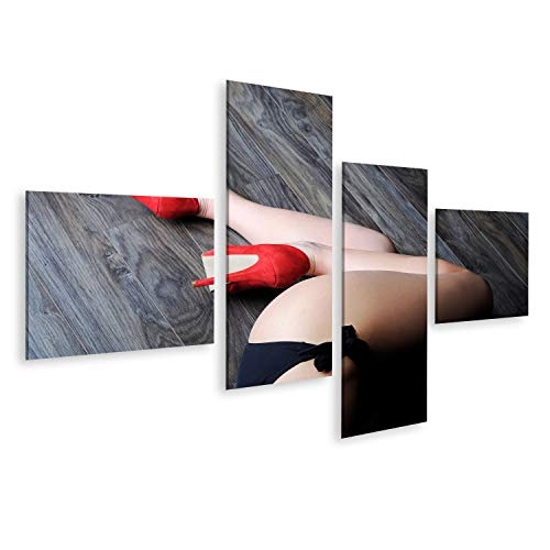 islandburner, Bild Bilder auf Leinwand Sinnliche Frauenbeine mit roten hohen Absätzen Wandbild, Poster, Leinwandbild OUM-4LP-DE6