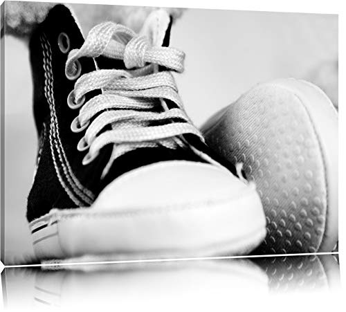 Pixxprint Converse All Stars Schuhe auf Leinwand, XXL riesige Bilder fertig gerahmt mit Keilrahmen, Kunstdruck auf Wandbild mit Rahmen, günstiger als Gemälde oder Ölbild, kein Poster oder Plakat