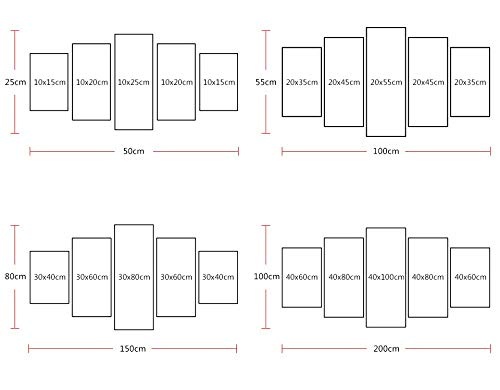 GYHU Fünf Aufeinanderfolgende Gemälde Leinwandkern im islamischen Stil, 30x40cmx2 30x60cmx2 30x80cmx1, Absatz D Kein Rahmen Hd Gedruckt Modular Hauptwohnzimmer,Bürohintergrund,Home Dekorative Malerei