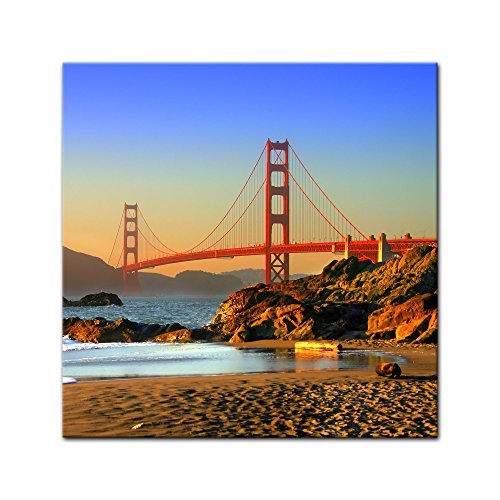 Wandbild - Golden Gate Bridge - Bild auf Leinwand 40 x 40...