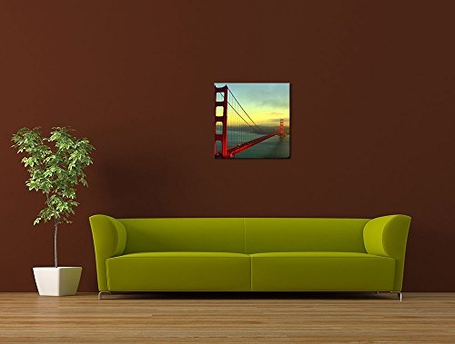 Wandbild - Golden Gate Bridge - San Francisco II - Bild auf Leinwand - 60 x 60 cm - Leinwandbilder - Bilder als Leinwanddruck - Städte & Kulturen - Amerika - USA - Brücke in Kalifornien