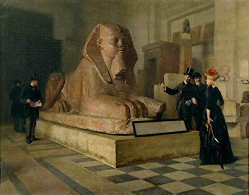 kunst für alle Leinwandbild: Guillaume Larrue Paris Louvre Ägypt ABT um 1885 Gem - hochwertiger Druck, Leinwand auf Keilrahmen, Bild fertig zum Aufhängen, 100x80 cm