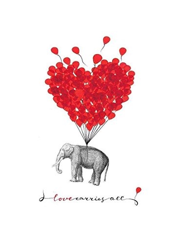JUNIQE® Leinwandbild 20x30cm Elefanten Liebeszitate - Design "Love carries all - elephant" (Format: Hoch) - Leinwand, Bilder auf Leinwand & Leinwanddrucke von unabhängigen Künstlern - Romantische Kunst, Liebe & Love - entworfen von Rococco LA
