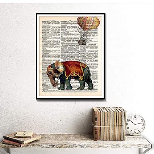 Elephant Dictionary Art Poster und Drucke Wandbilder Leinwandbilder Home Decoration Picture
