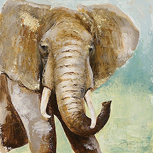 Rahmen-Kunst Keilrahmen-Bild - Tava Studio: Painterly Elephant Leinwandbild Elefant Tiere Afrika (80x80)