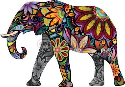 Leinwand-Bild 130 x 90 cm: "The cheerful elephant", Bild auf Leinwand