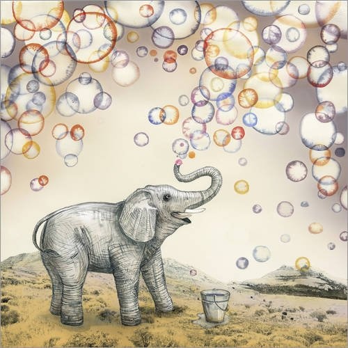 Posterlounge Leinwandbild 120 x 120 cm: Elephant Dreams von Ruta13 - fertiges Wandbild, Bild auf Keilrahmen, Fertigbild auf echter Leinwand, Leinwanddruck