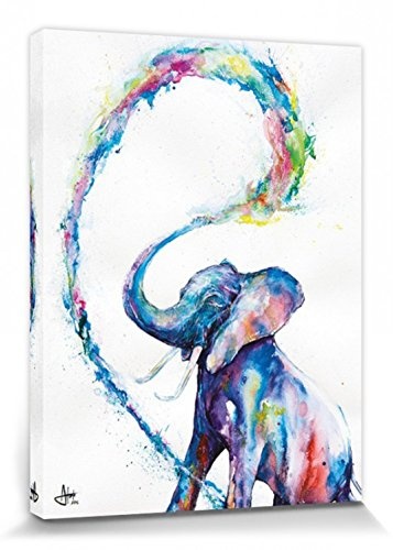 1art1 102544 Elefanten - Elephant, Marc Allante Poster Leinwandbild Auf Keilrahmen 80 x 60 cm