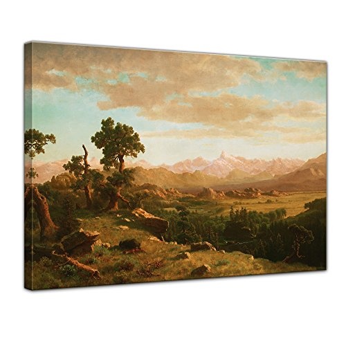 Wandbild Albert Bierstadt Wind River Country - 40x30cm quer - Alte Meister Berühmte Gemälde Leinwandbild Kunstdruck Bild auf Leinwand