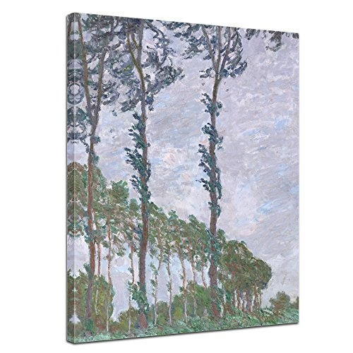 Leinwandbild Claude Monet Pappel, Wind - 120x90_HKcm Alte Meister Keilrahmenbild Leinwandbild Alte Meister Gemälde Kunstdruck Bild auf Leinwand