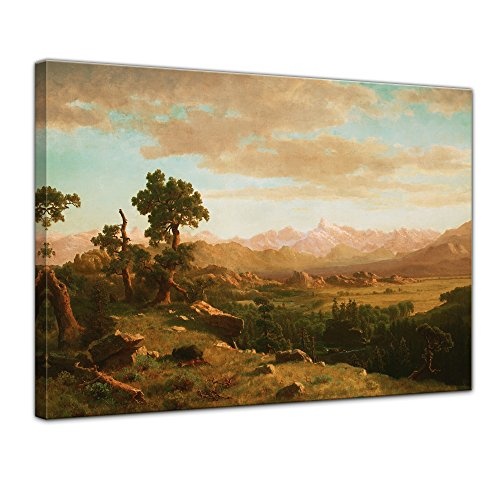 Leinwandbild Albert Bierstadt Wind River Country - 120x90cm quer - Alte Meister Keilrahmenbild Bild auf Leinwand Gemälde