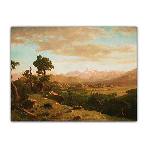 Leinwandbild Albert Bierstadt Wind River Country - 120x90cm quer - Alte Meister Keilrahmenbild Bild auf Leinwand Gemälde