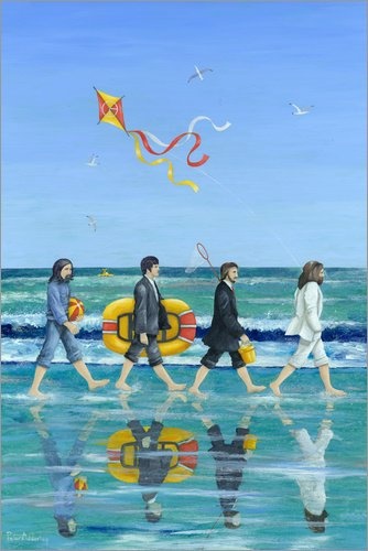 Posterlounge Leinwandbild 60 x 90 cm: Abbey Road Beach...