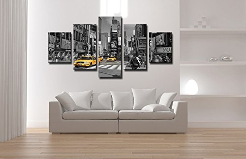 Visario 5580 Bilder und Kunstdrucke auf Leinwand Bild 160 x 80 cm, New York fünfteilig