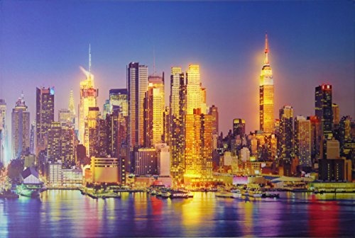 Dapo LED Leinwandbild New York oder Skyline 3D Wandbild...