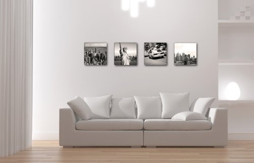 Visario Leinwandbilder 6605 Bild auf Leinwand New York USA 4 x 30 x 30 cm, 4 Teile
