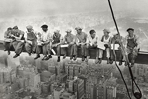 1art1 62719 New York - Mittagspause Auf Einem Wolkenkratzer, 1932 Poster Leinwandbild Auf Keilrahmen 120 x 80 cm