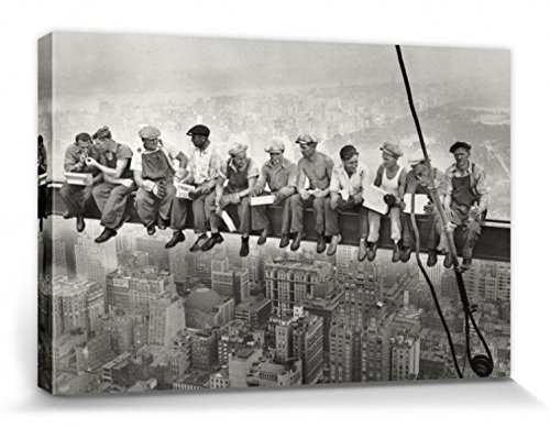 1art1 62719 New York - Mittagspause Auf Einem Wolkenkratzer, 1932 Poster Leinwandbild Auf Keilrahmen 120 x 80 cm