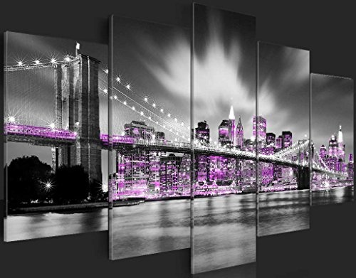 murando - Bilder 100x50 cm Vlies Leinwandbild 5 TLG Kunstdruck modern Wandbilder XXL Wanddekoration Design Wand Bild - New York City 030102-25